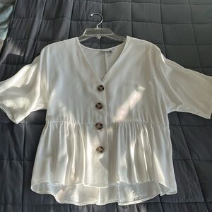 White baby doll asos top size 4